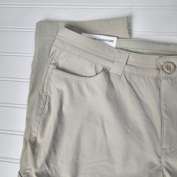 Eddie Bauer Women's Khaki Mid Rise Tech Stretch Capri Pants Size 4 NWT - Picture 4 of 16